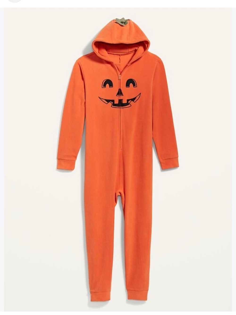 Old Navy Adult L Jack-O’-Lantern Pumpkin Fleece Onesie Costume